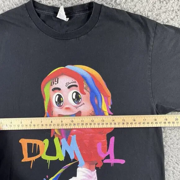 Tekashi 6ix9ine Dummy Boy Album Black Graphic T Shirt Mens Medium Rap Hip Hop - Picture 4 of 7